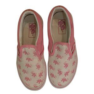 Vans | Pink and White Kids Classic Slip-Ons | Size 13